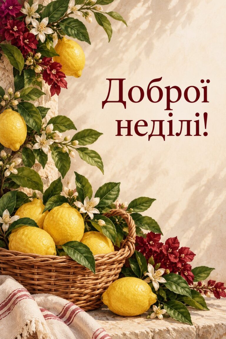 Доброї неділі! - листівка з привітанням з добрим ранком