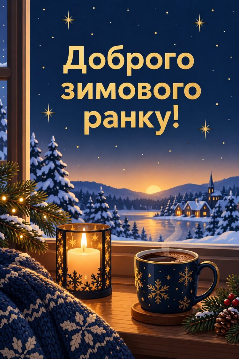 Доброго зимового ранку! - листівка з привітанням з добрим ранком