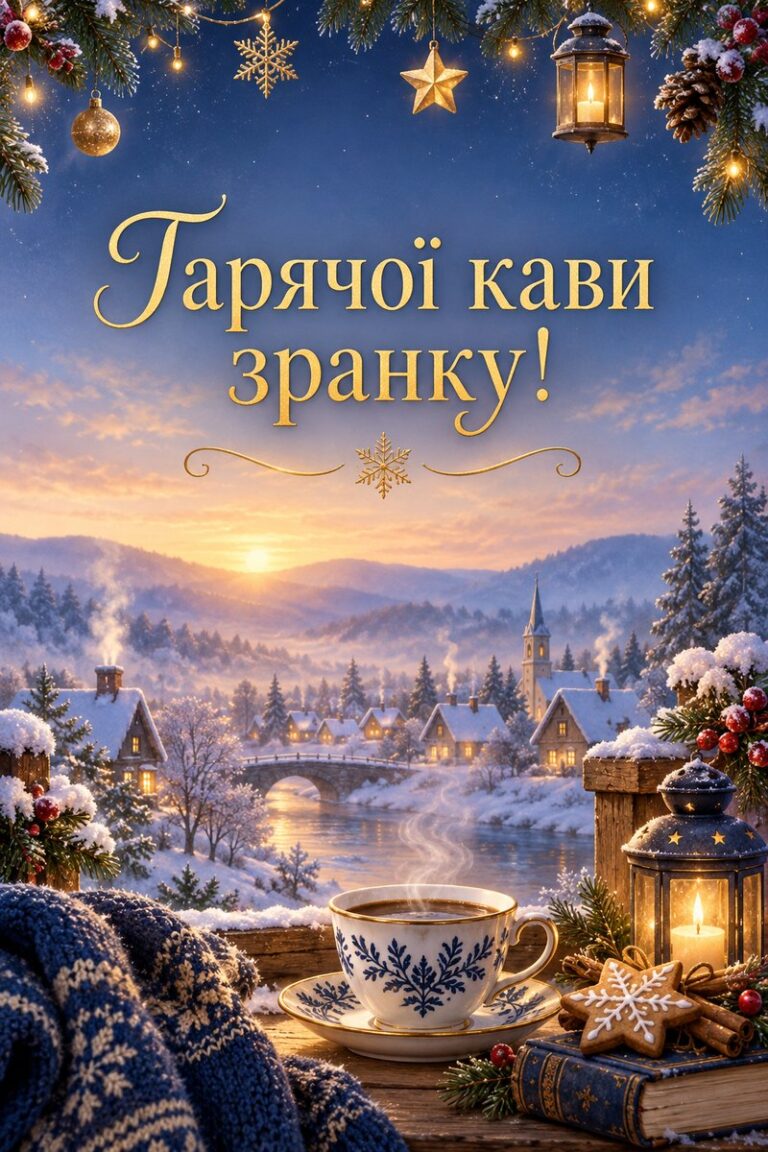 Гарячої кави зранку! - листівка з привітанням з добрим ранком