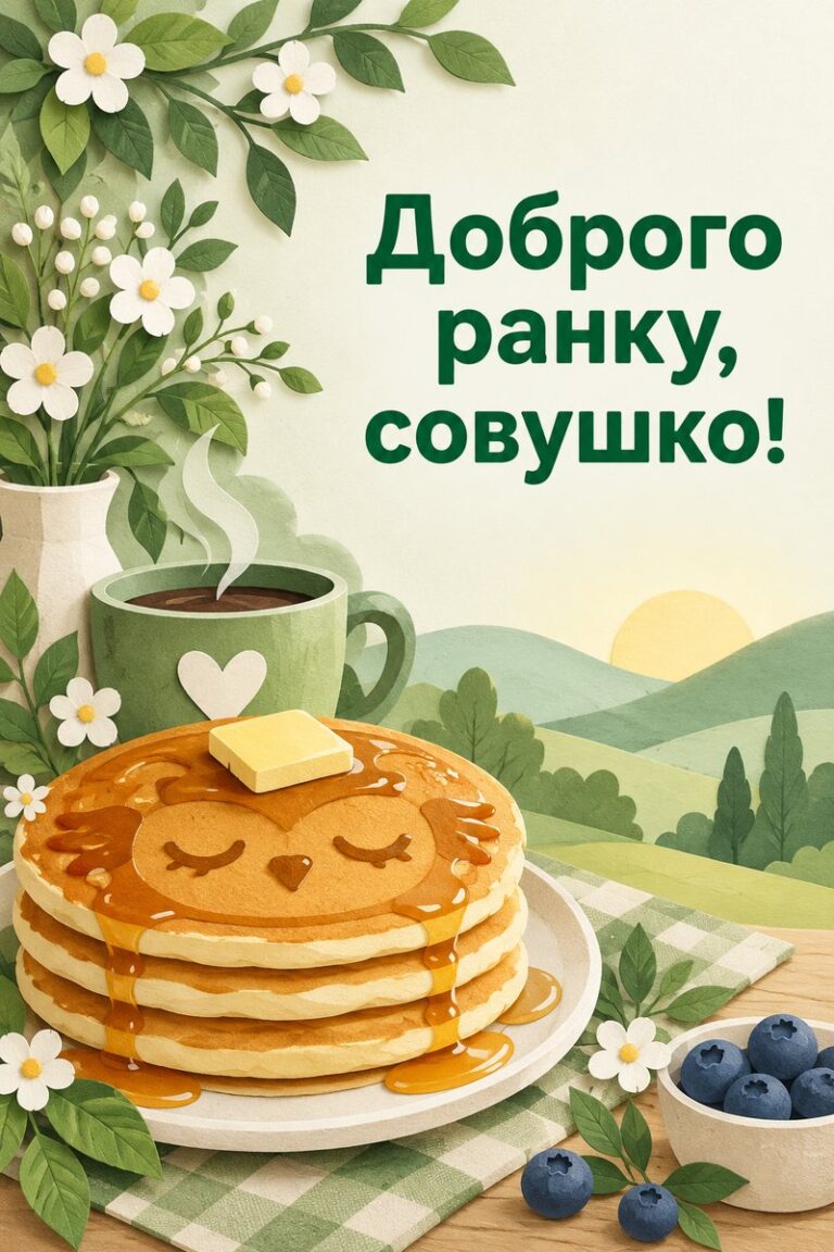 Доброго ранку, совушко! - листівка з привітанням з добрим ранком