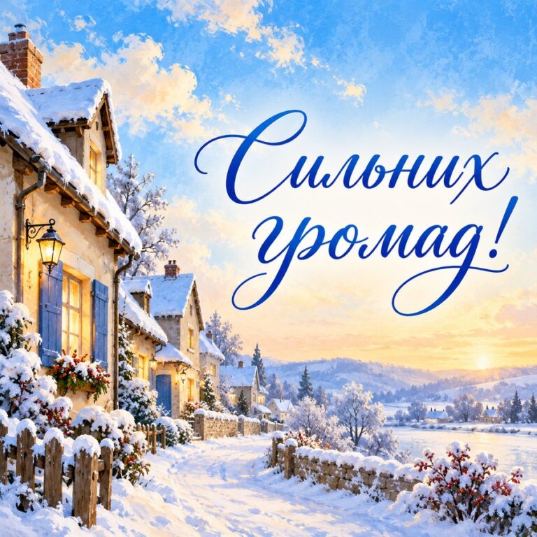Сильних громад! - листівка з привітанням з Днем місцевого самоврядування