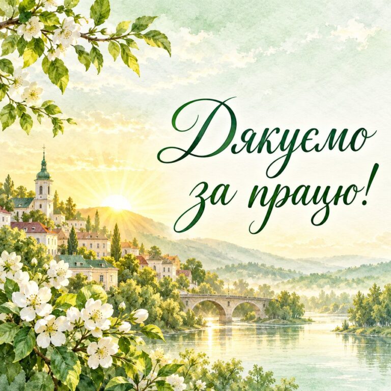 Дякуємо за працю! - листівка з привітанням з Днем місцевого самоврядування