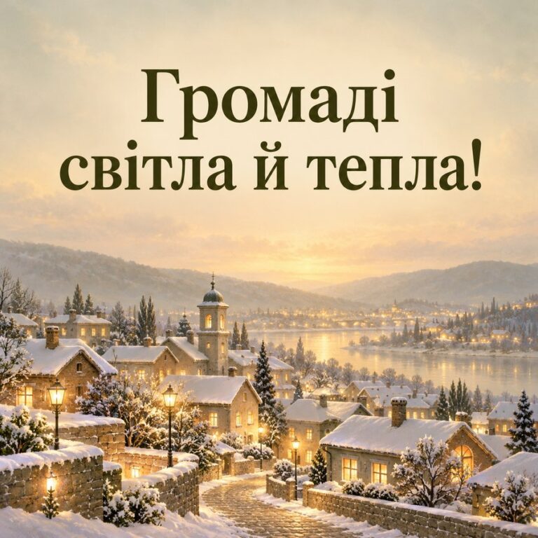 Громаді світла й тепла! - листівка з привітанням з Днем місцевого самоврядування