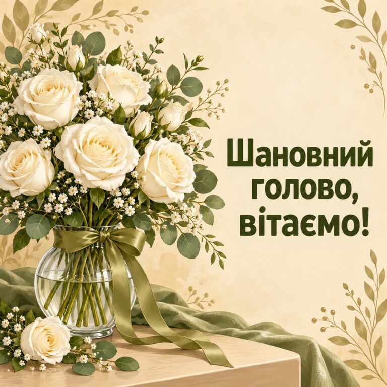 Шановний голово, вітаємо! - листівка з привітанням з Днем місцевого самоврядування