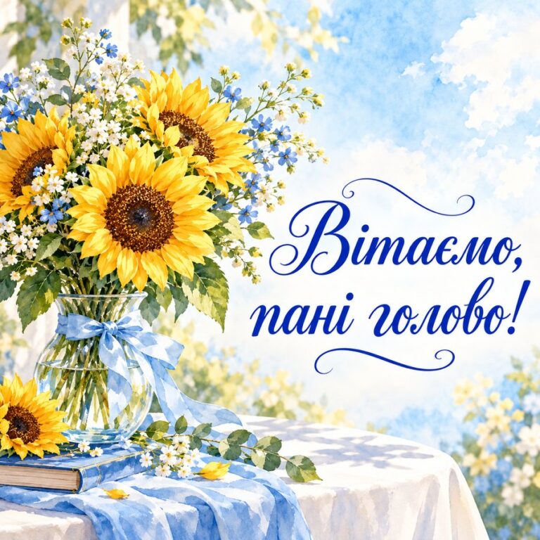 Вітаємо, пані голово! - листівка з привітанням з Днем місцевого самоврядування