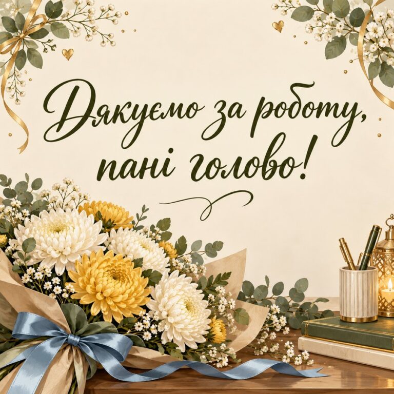 Дякуємо за роботу, пані голово! - листівка з привітанням з Днем місцевого самоврядування