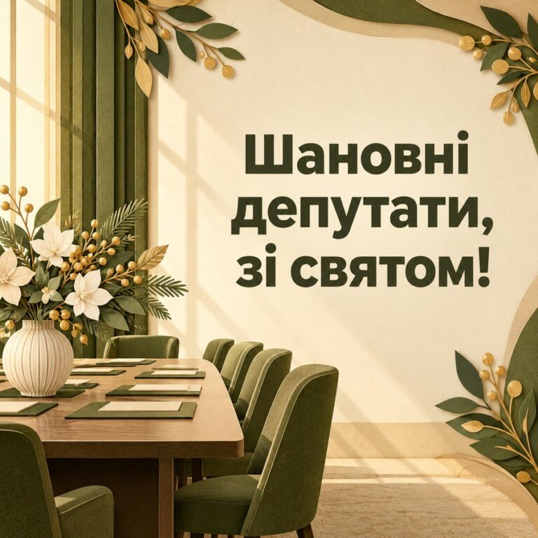 Шановні депутати, зі святом! - листівка з привітанням з Днем місцевого самоврядування