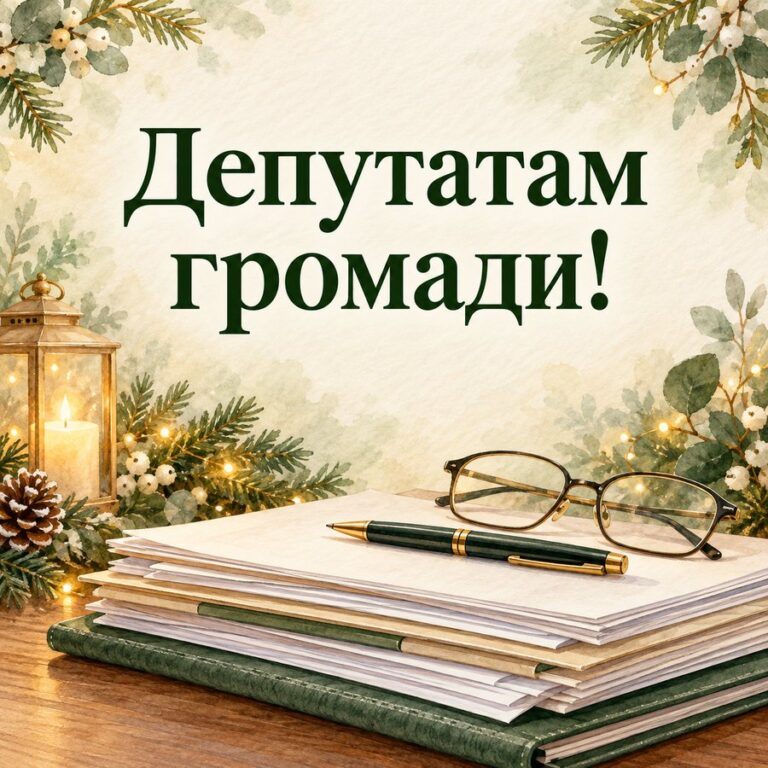 Депутатам громади! - листівка з привітанням з Днем місцевого самоврядування