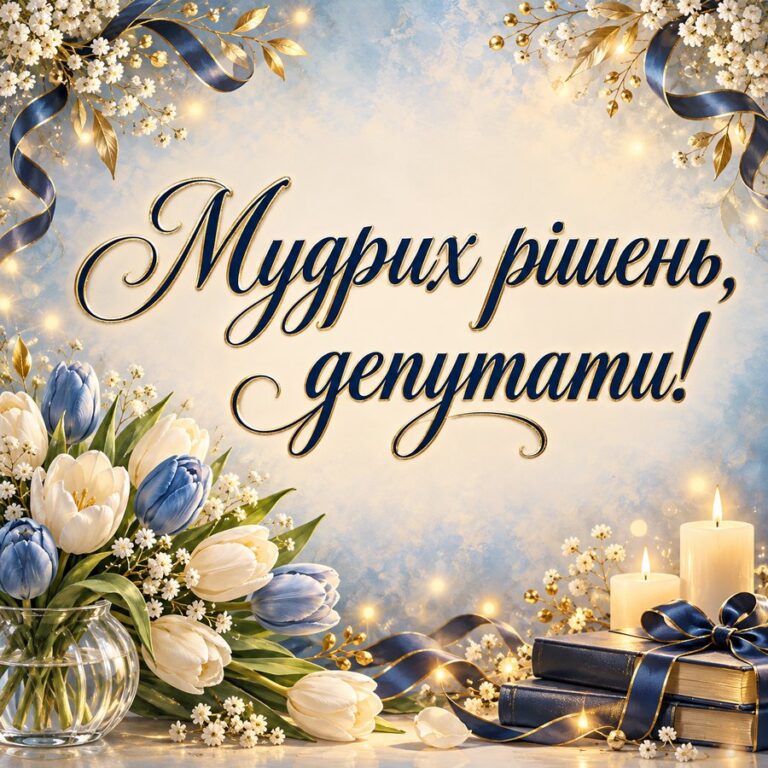Мудрих рішень, депутати! - листівка з привітанням з Днем місцевого самоврядування