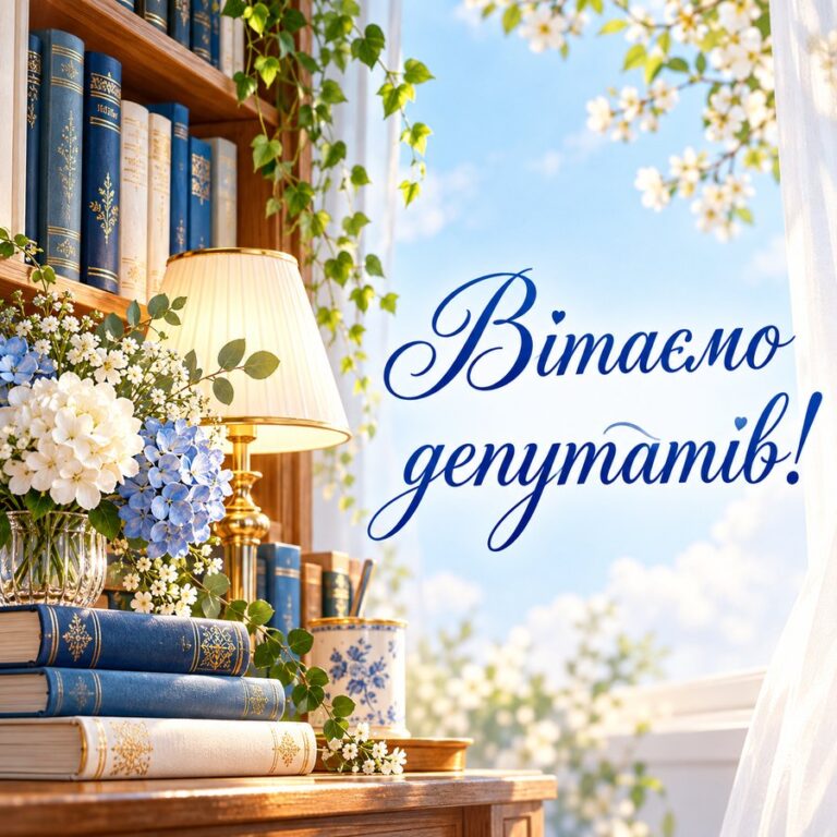 Вітаємо депутатів! - листівка з привітанням з Днем місцевого самоврядування