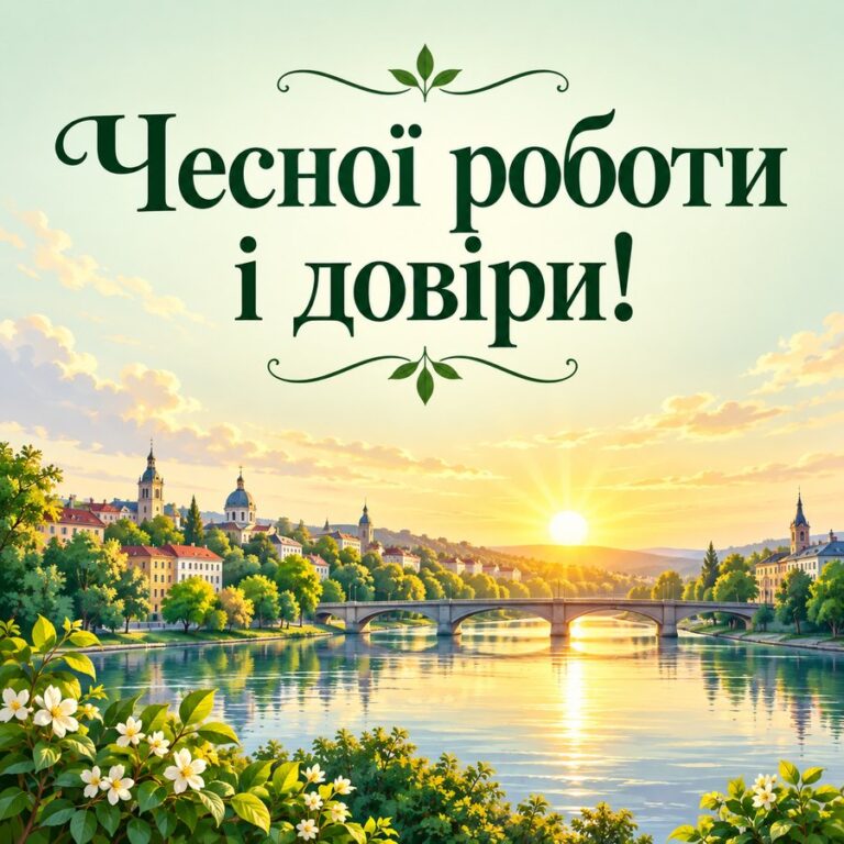 Чесної роботи і довіри! - листівка з привітанням з Днем місцевого самоврядування