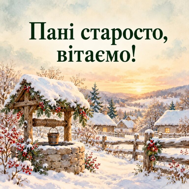 Пані старосто, вітаємо! - листівка з привітанням з Днем місцевого самоврядування