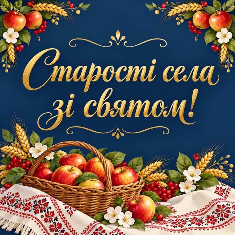 Старості села зі святом! - листівка з привітанням з Днем місцевого самоврядування