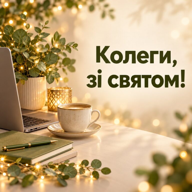 Колеги, зі святом! - листівка з привітанням з Днем місцевого самоврядування