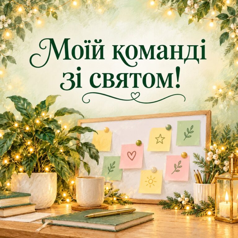 Моїй команді зі святом! - листівка з привітанням з Днем місцевого самоврядування