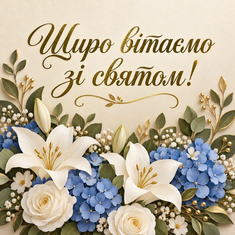 Щиро вітаємо зі святом! - листівка з привітанням з Днем місцевого самоврядування