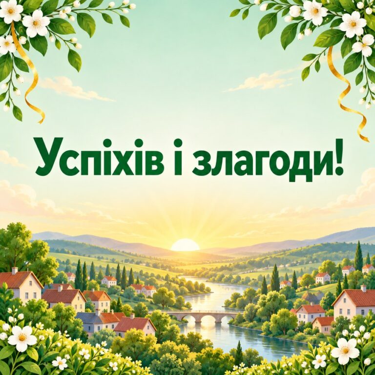 Успіхів і злагоди! - листівка з привітанням з Днем місцевого самоврядування
