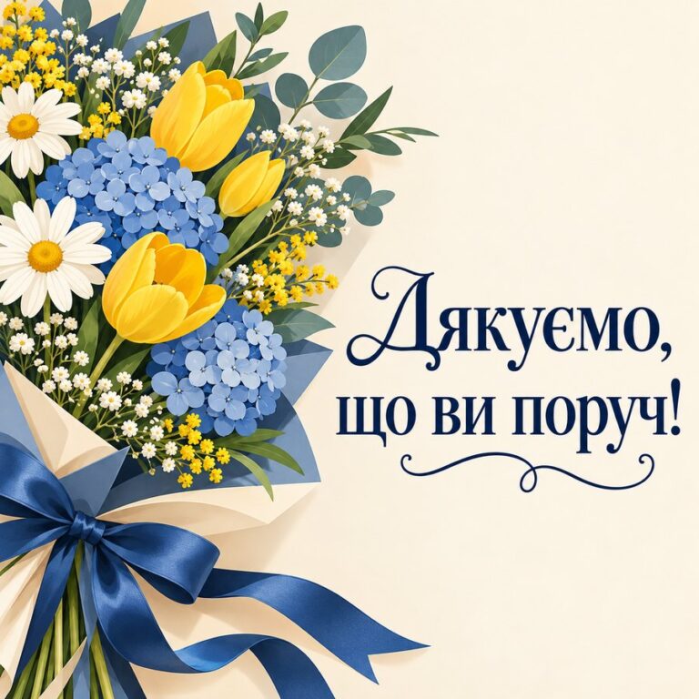 Дякуємо, що ви поруч! - листівка з привітанням з Днем місцевого самоврядування