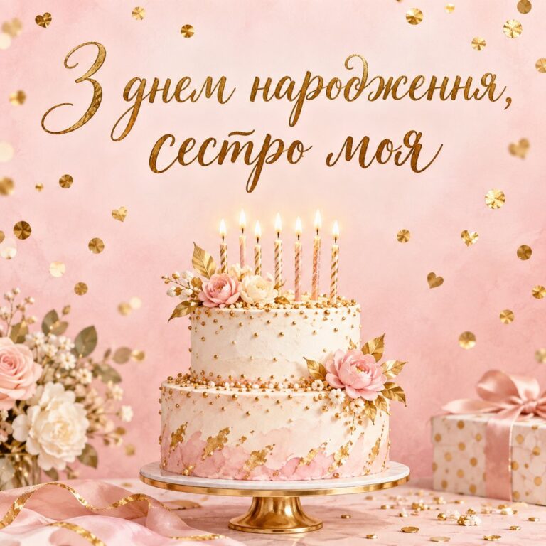 З днем народження, сестро моя - листівка з привітанням з Днем народження сестрі