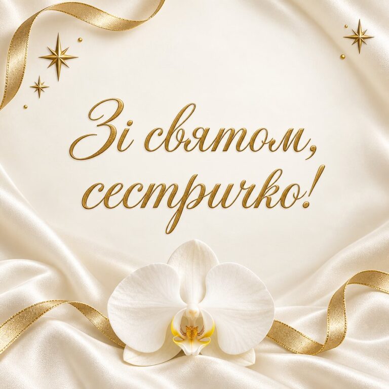 Зі святом, сестричко! - листівка з привітанням з Днем народження сестрі