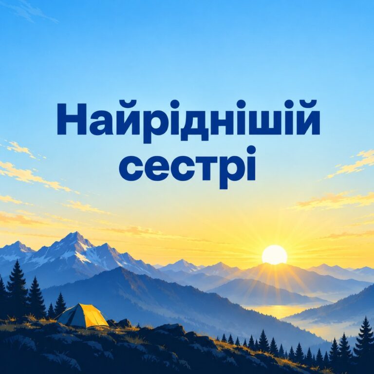 Найріднішій сестрі - листівка з привітанням з Днем народження сестрі