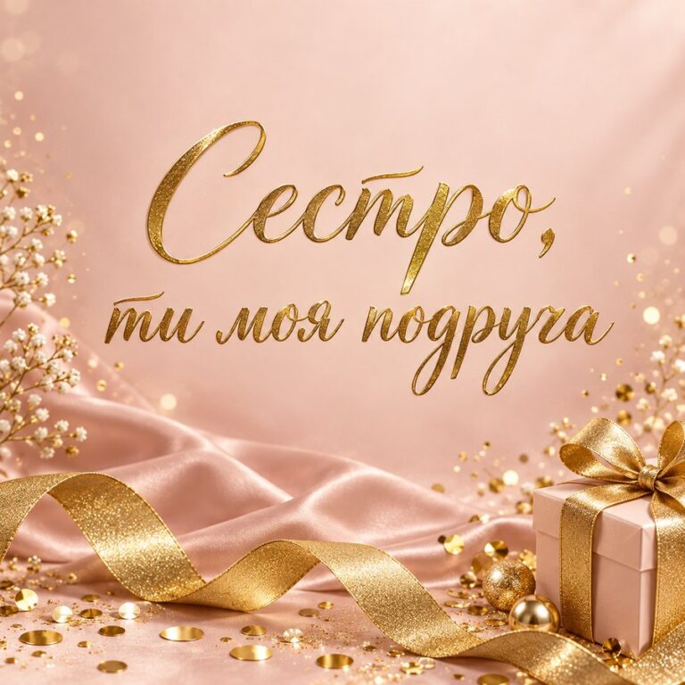 Сестро, ти моя подруга - листівка з привітанням з Днем народження сестрі