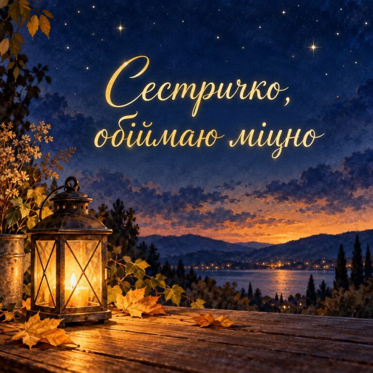 Сестричко, обіймаю міцно - листівка з привітанням з Днем народження сестрі