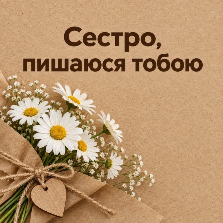 Сестро, пишаюся тобою - листівка з привітанням з Днем народження сестрі