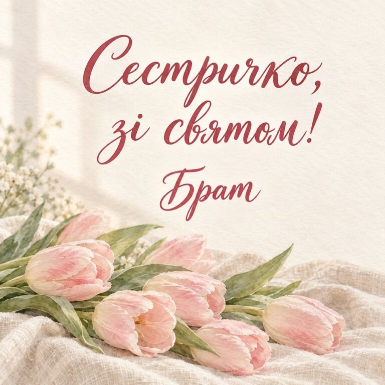 Сестричко, зі святом! Брат - листівка з привітанням з Днем народження сестрі