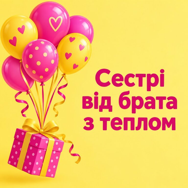 Сестрі від брата з теплом - листівка з привітанням з Днем народження сестрі