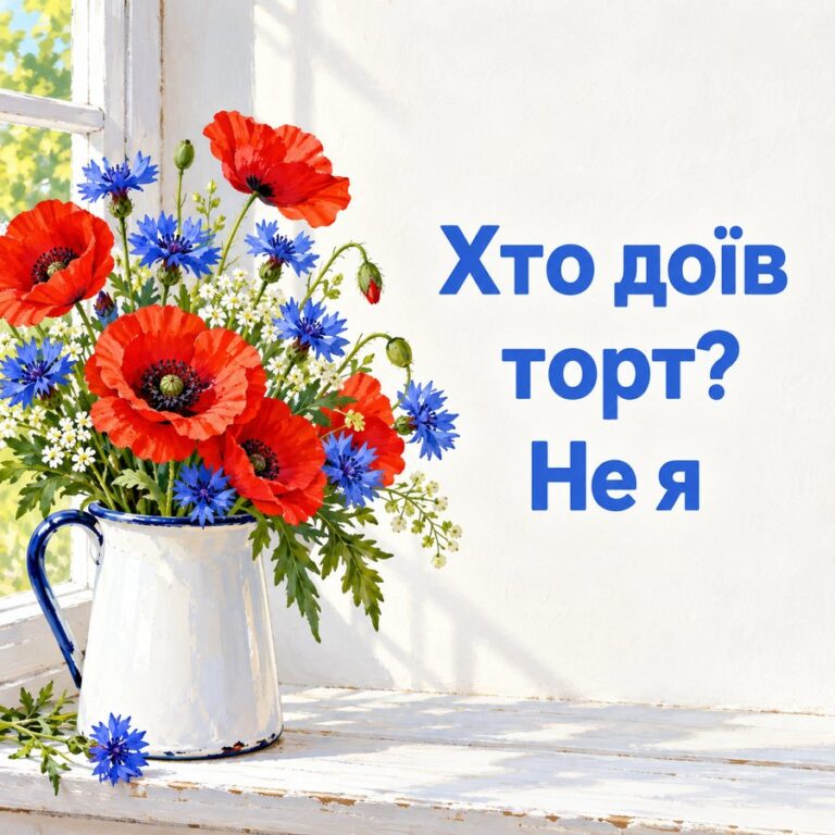 Хто доїв торт? Не я - листівка з привітанням з Днем народження сестрі