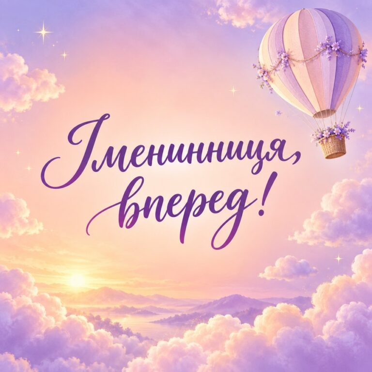 Іменинниця, вперед! - листівка з привітанням з Днем народження сестрі