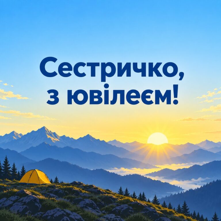 Сестричко, з ювілеєм! - листівка з привітанням з Днем народження сестрі