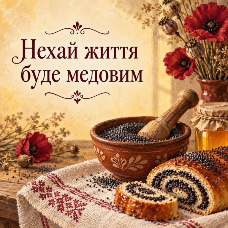 Нехай життя буде медовим - листівка з привітанням з Медовим Спасом