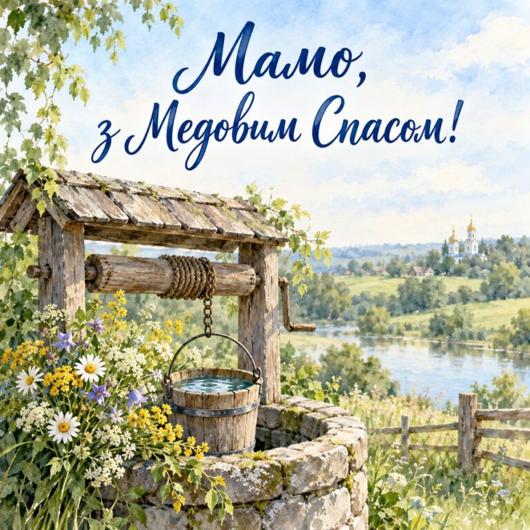 Мамо, з Медовим Спасом! - листівка з привітанням з Медовим Спасом