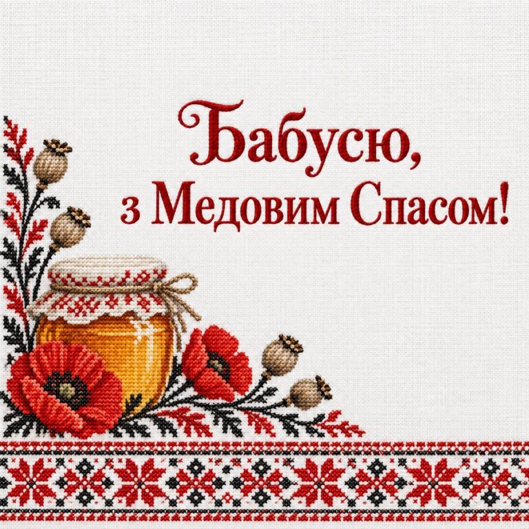 Бабусю, з Медовим Спасом! - листівка з привітанням з Медовим Спасом