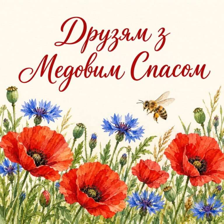 Друзям з Медовим Спасом - листівка з привітанням з Медовим Спасом