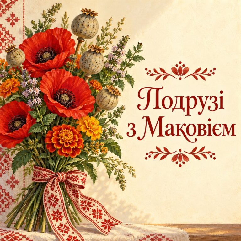 Подрузі з Маковієм - листівка з привітанням з Медовим Спасом