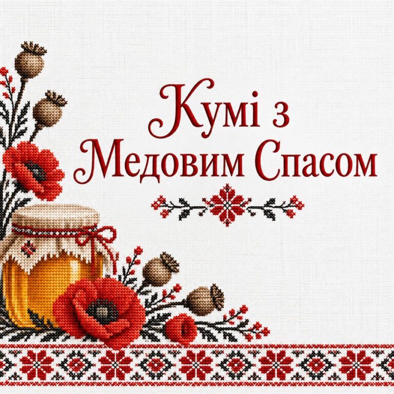 Кумі з Медовим Спасом - листівка з привітанням з Медовим Спасом