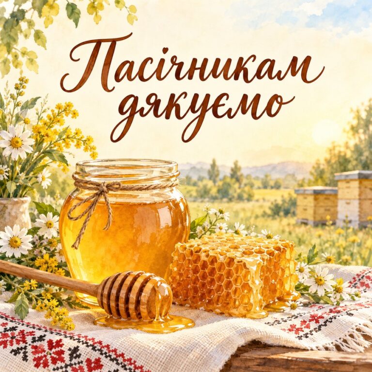 Пасічникам дякуємо - листівка з привітанням з Медовим Спасом