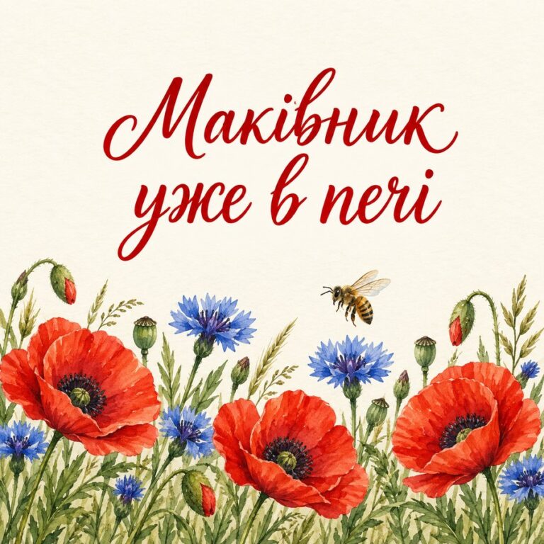 Маківник уже в печі - листівка з привітанням з Медовим Спасом