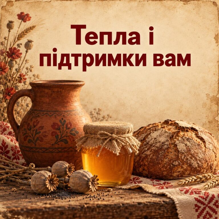 Тепла і підтримки вам - листівка з привітанням з Медовим Спасом
