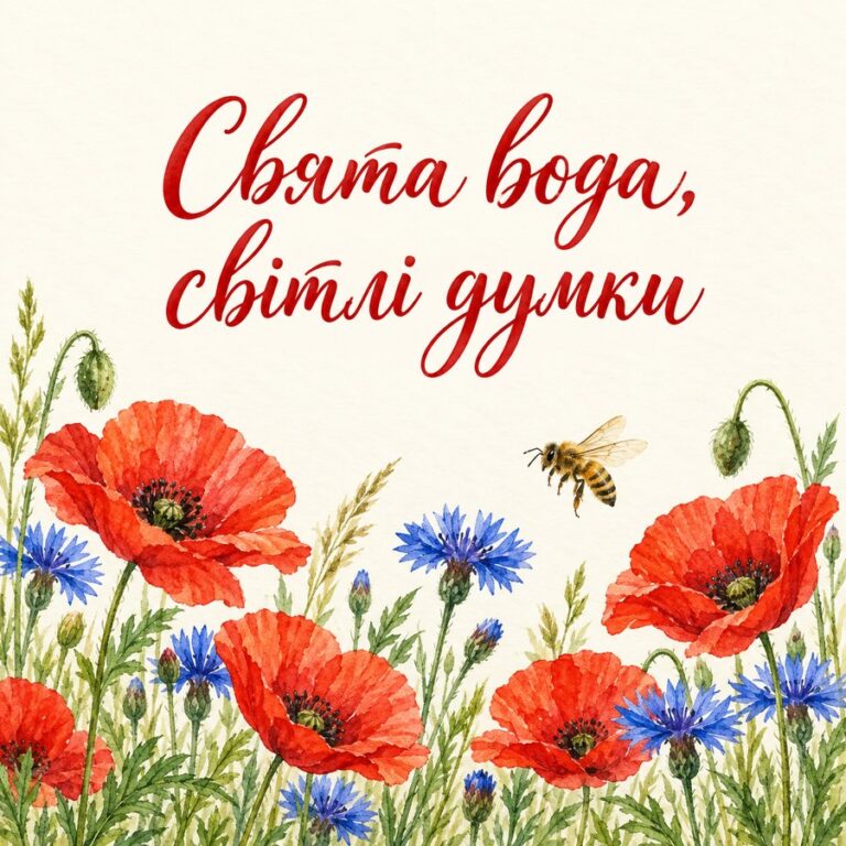 Свята вода, світлі думки - листівка з привітанням з Медовим Спасом