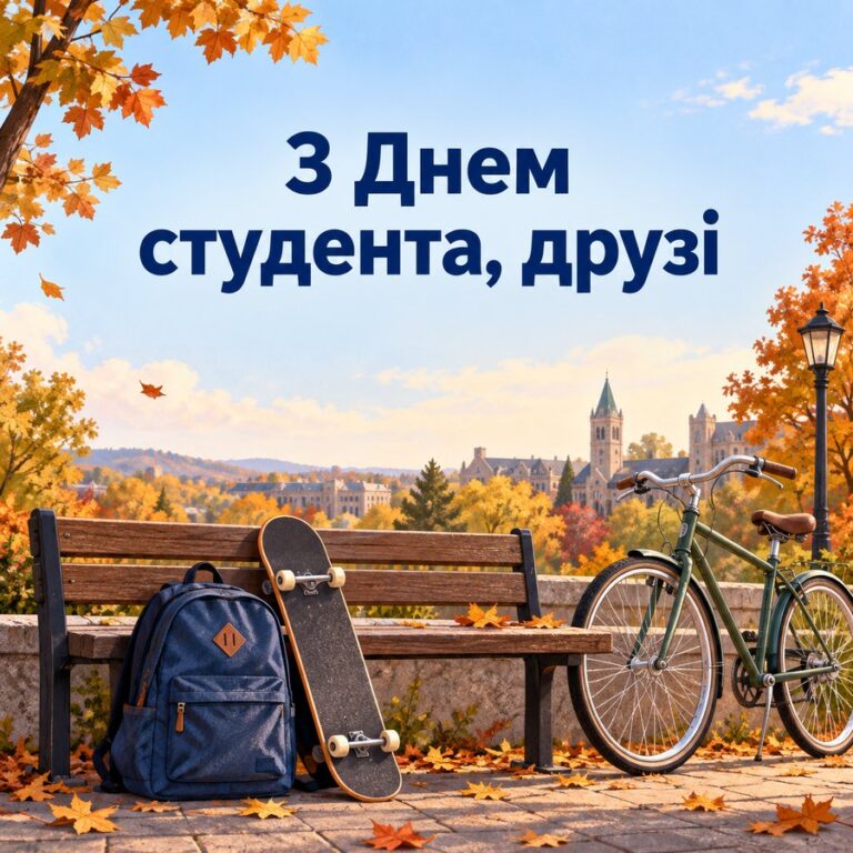 З Днем студента, друзі - листівка з привітанням з Днем студента