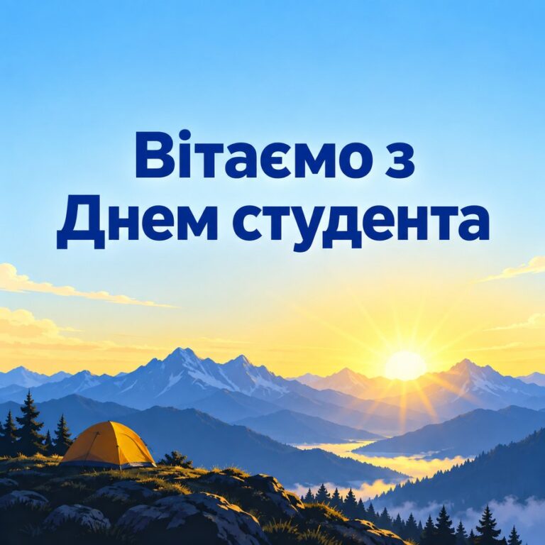 Вітаємо з Днем студента - листівка з привітанням з Днем студента