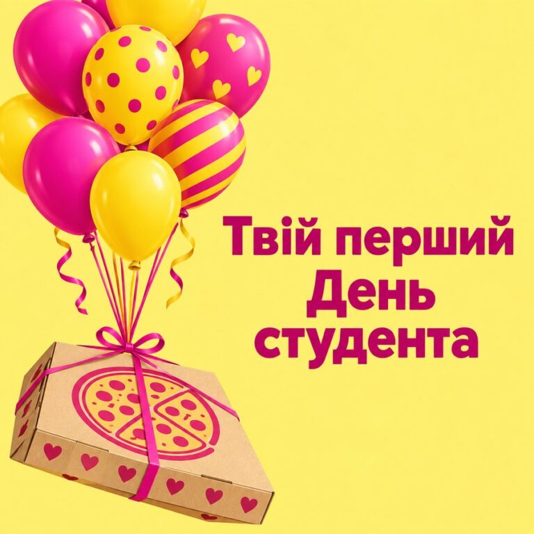 Твій перший День студента - листівка з привітанням з Днем студента