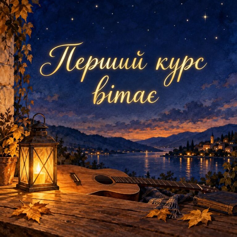 Перший курс вітає - листівка з привітанням з Днем студента