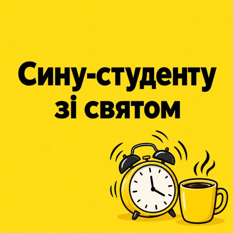 Сину-студенту зі святом - листівка з привітанням з Днем студента