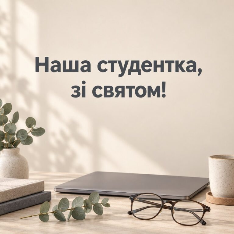 Наша студентка, зі святом! - листівка з привітанням з Днем студента