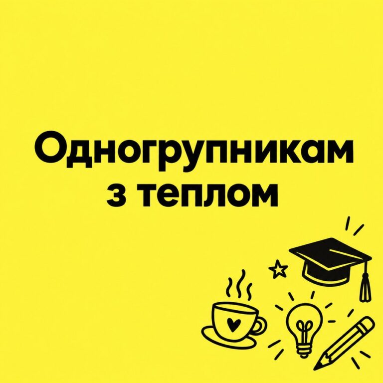 Одногрупникам з теплом - листівка з привітанням з Днем студента